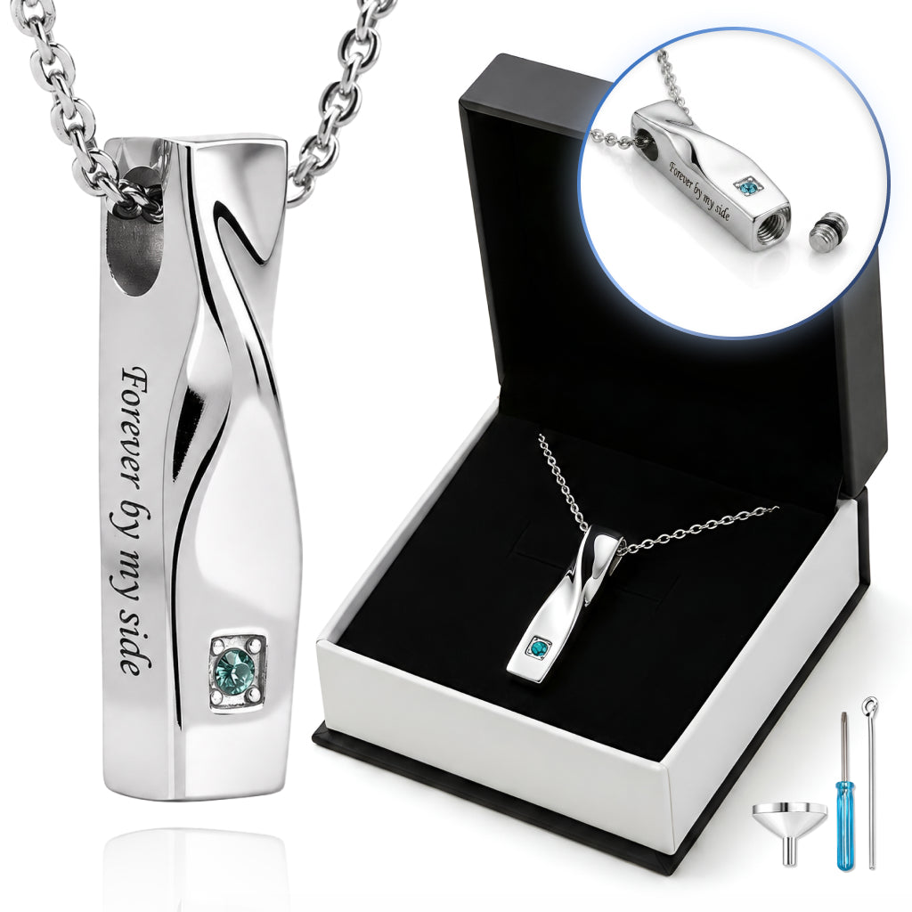 Premium Cube Twist Necklace with Crystal Stone
