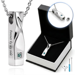 Premium Cube Twist Necklace with Crystal Stone