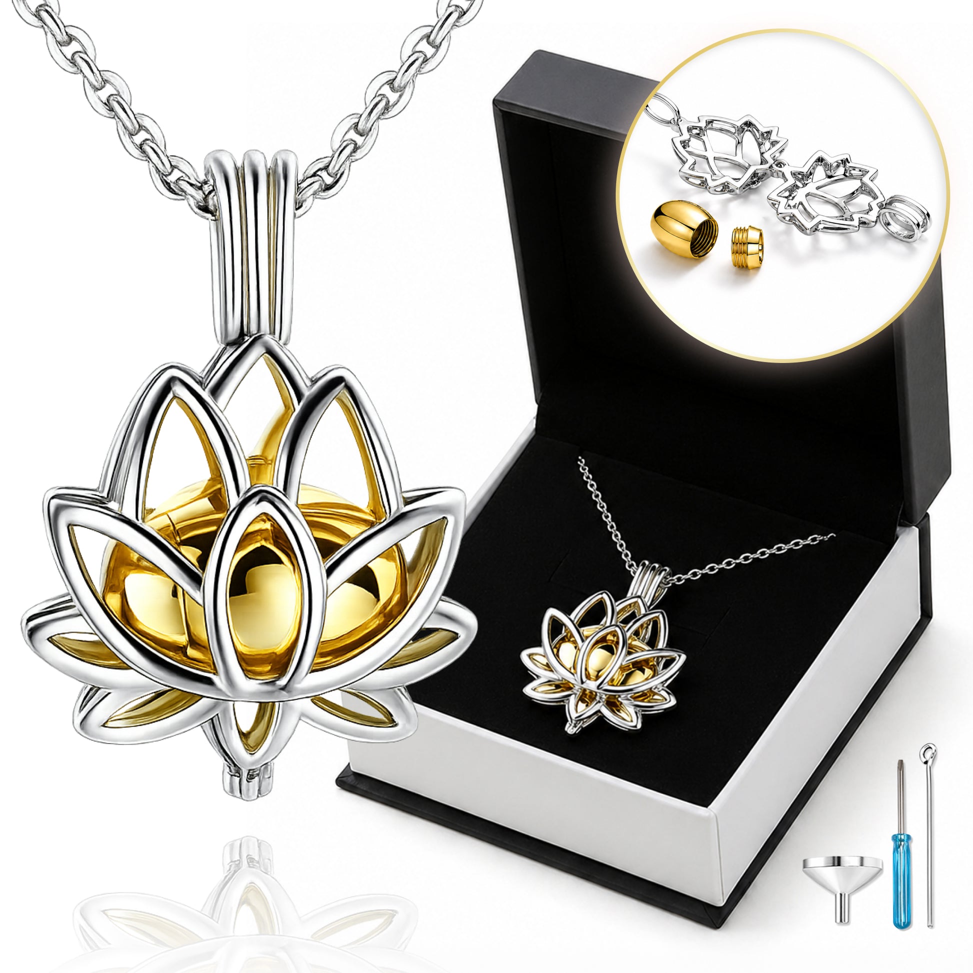 Premium Lotus Urn Memorial Necklace