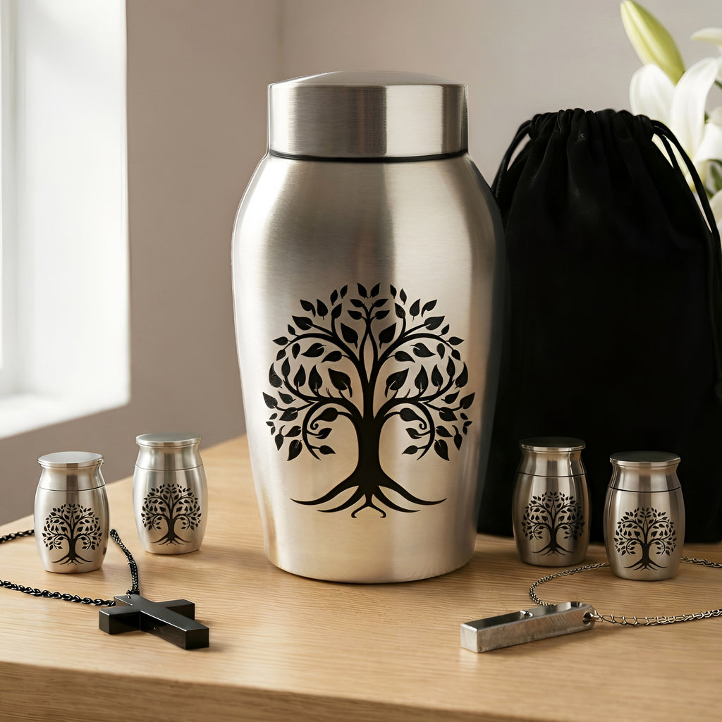 Stainless Steel Cremation Urn Set