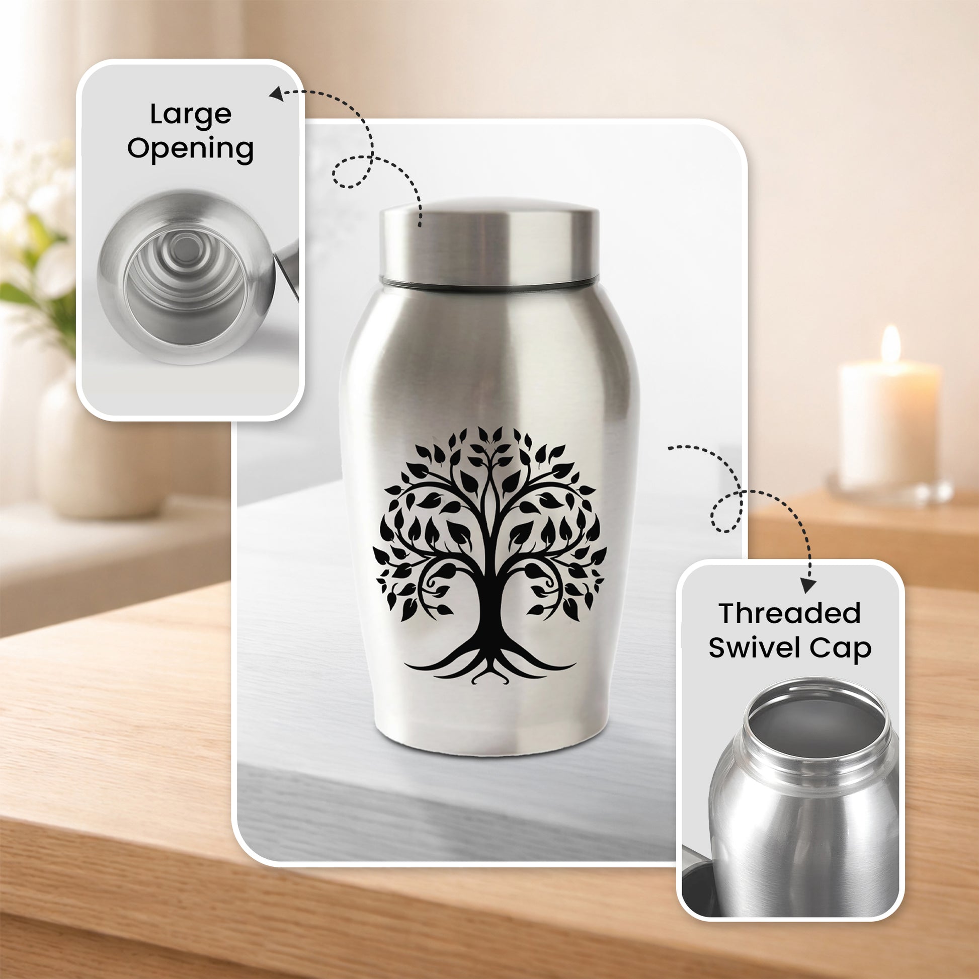 Stainless Steel Cremation Urn Set