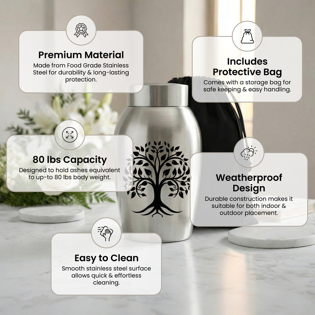 Stainless Steel Cremation Urn Set