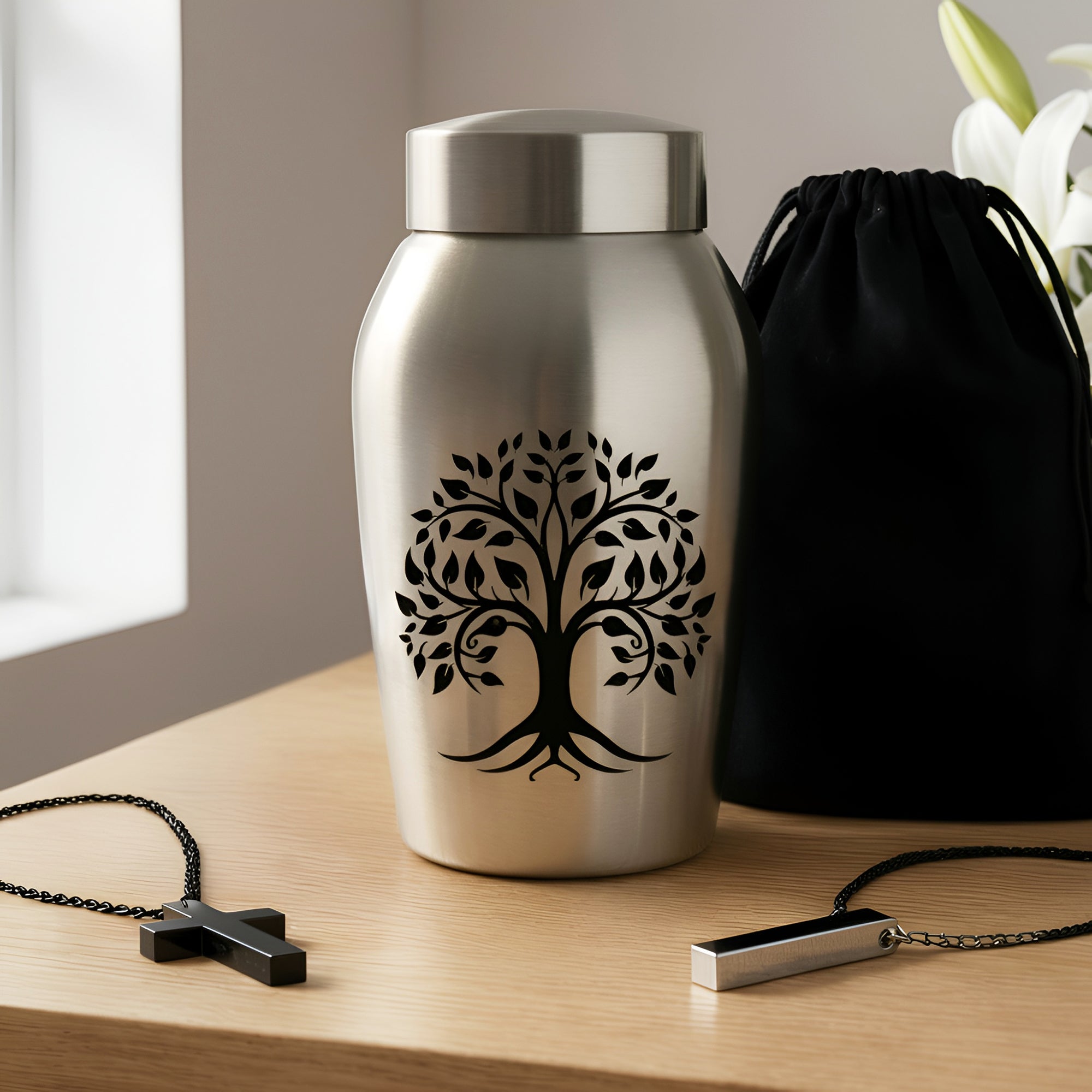 Stainless Steel Cremation Urn Set