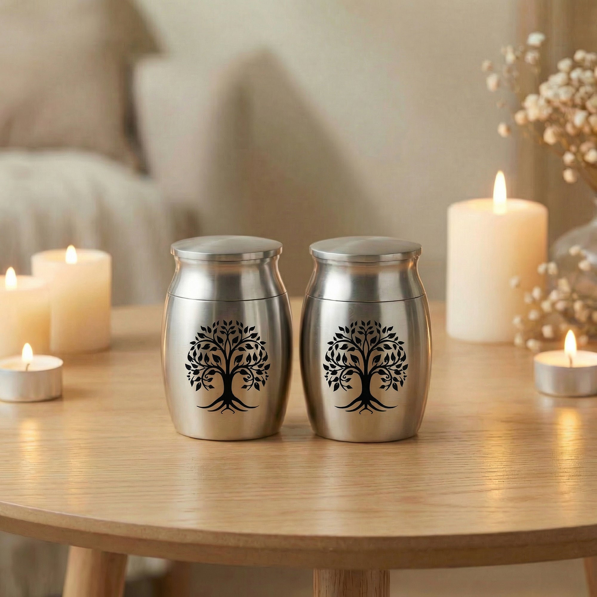 Stainless Steel Cremation Urn Set