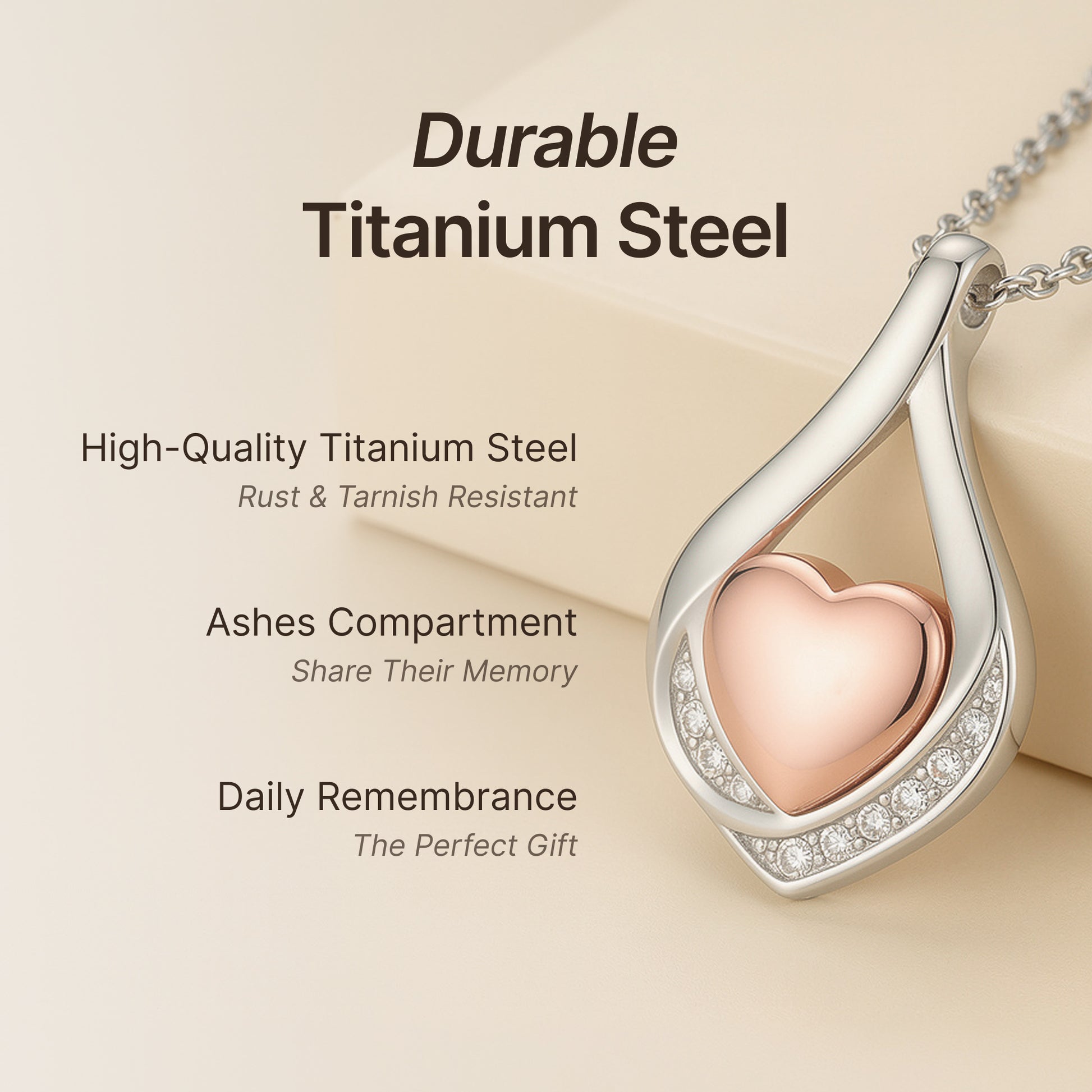 Premium Titanium Steel Cremation Necklace