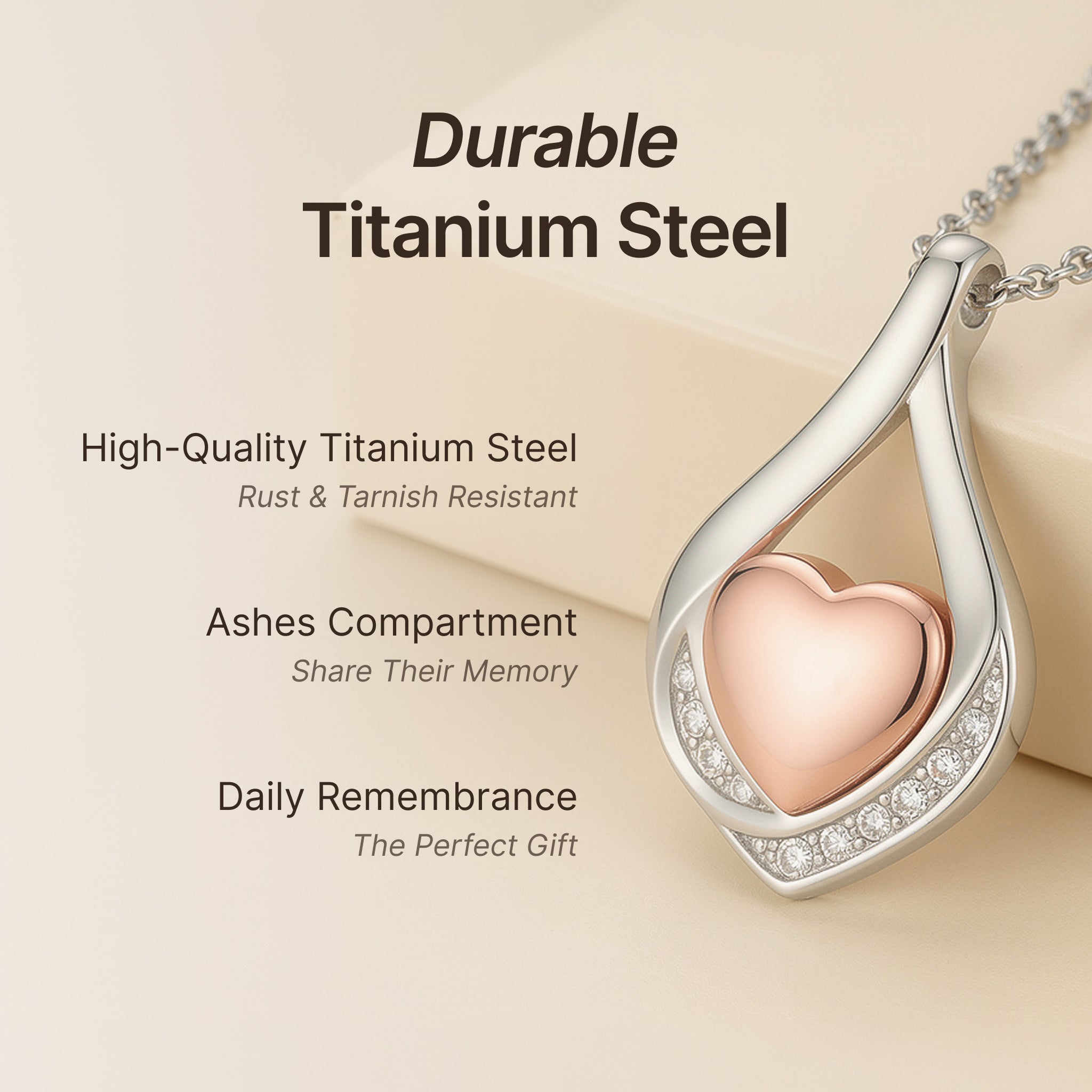 Premium Titanium Steel Cremation Necklace