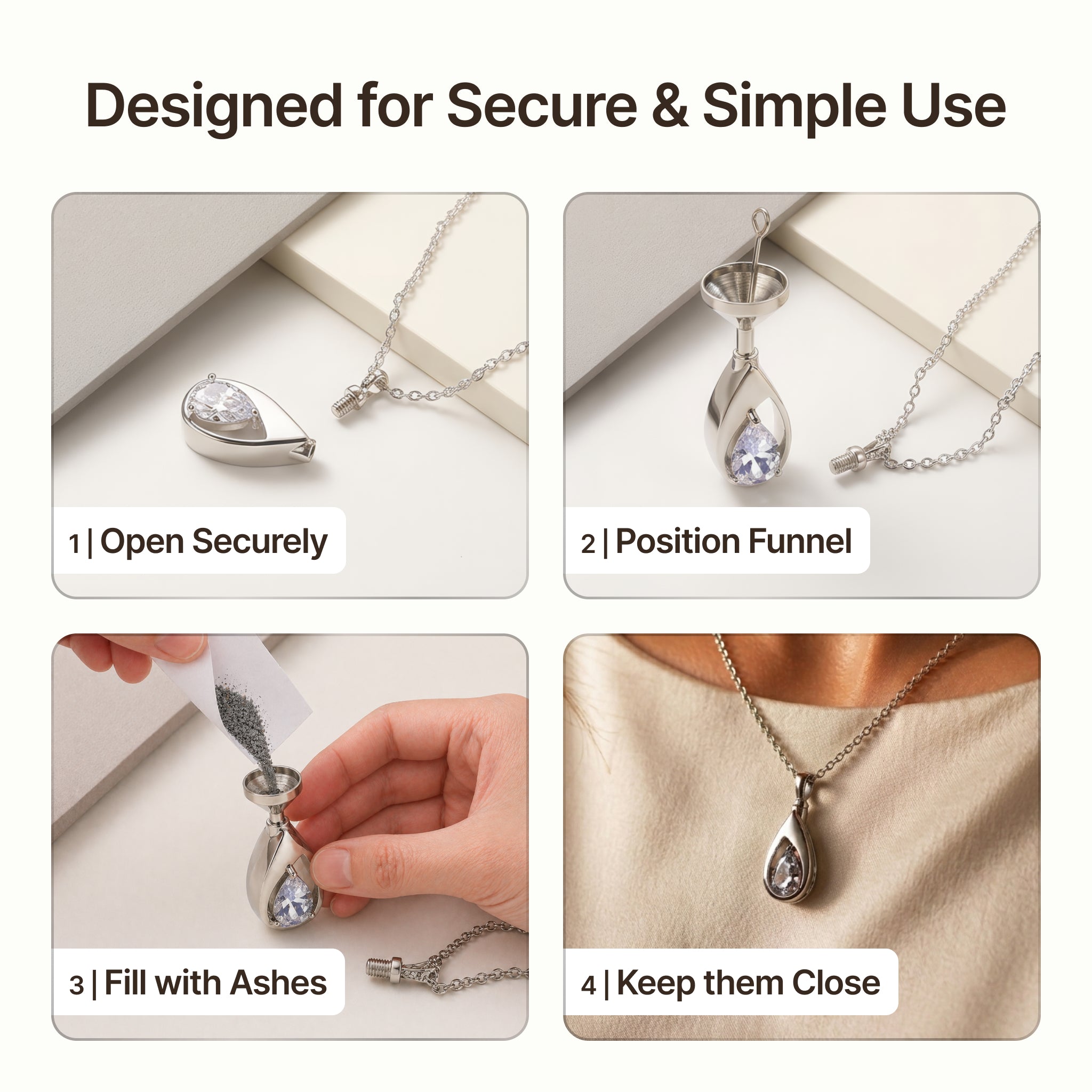 Premium Titanium Steel Cremation Necklace