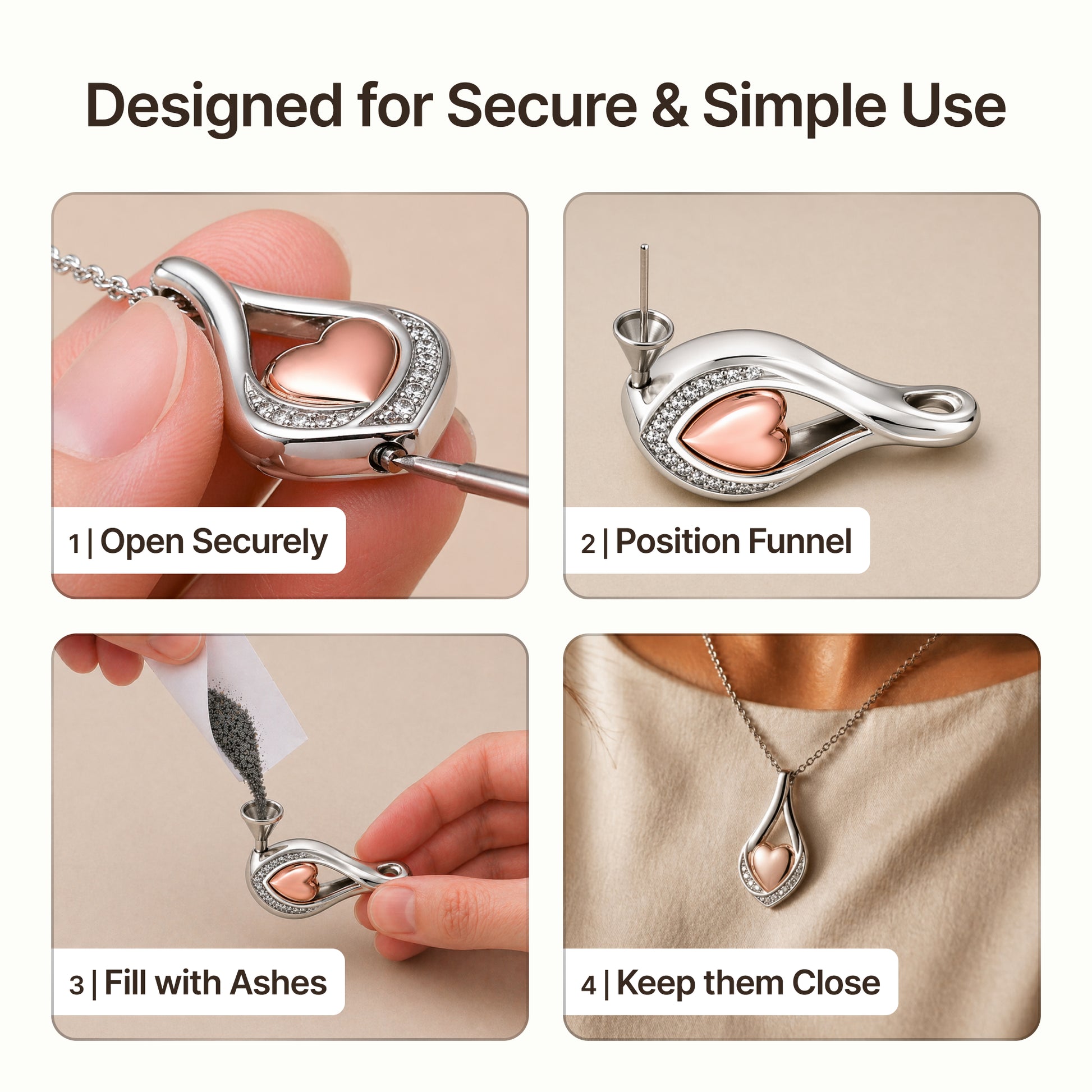 Premium Titanium Steel Cremation Necklace