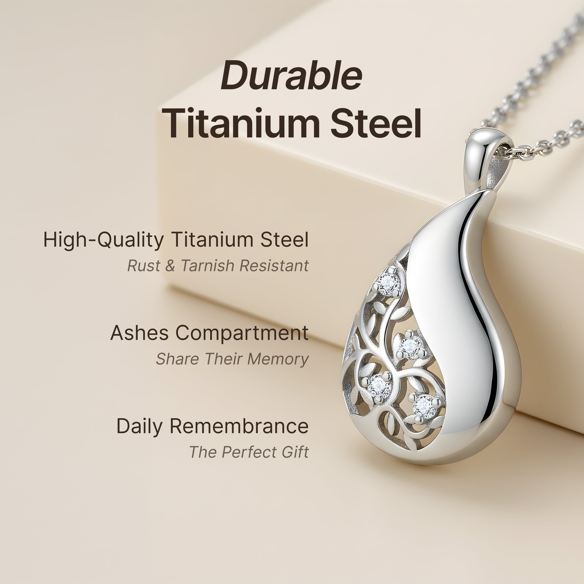 Premium Titanium Steel Cremation Necklace