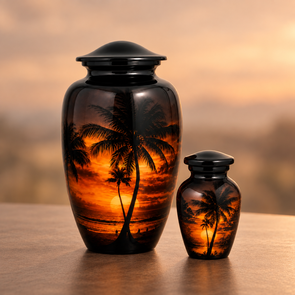 Serene Sunset Memorial Urn