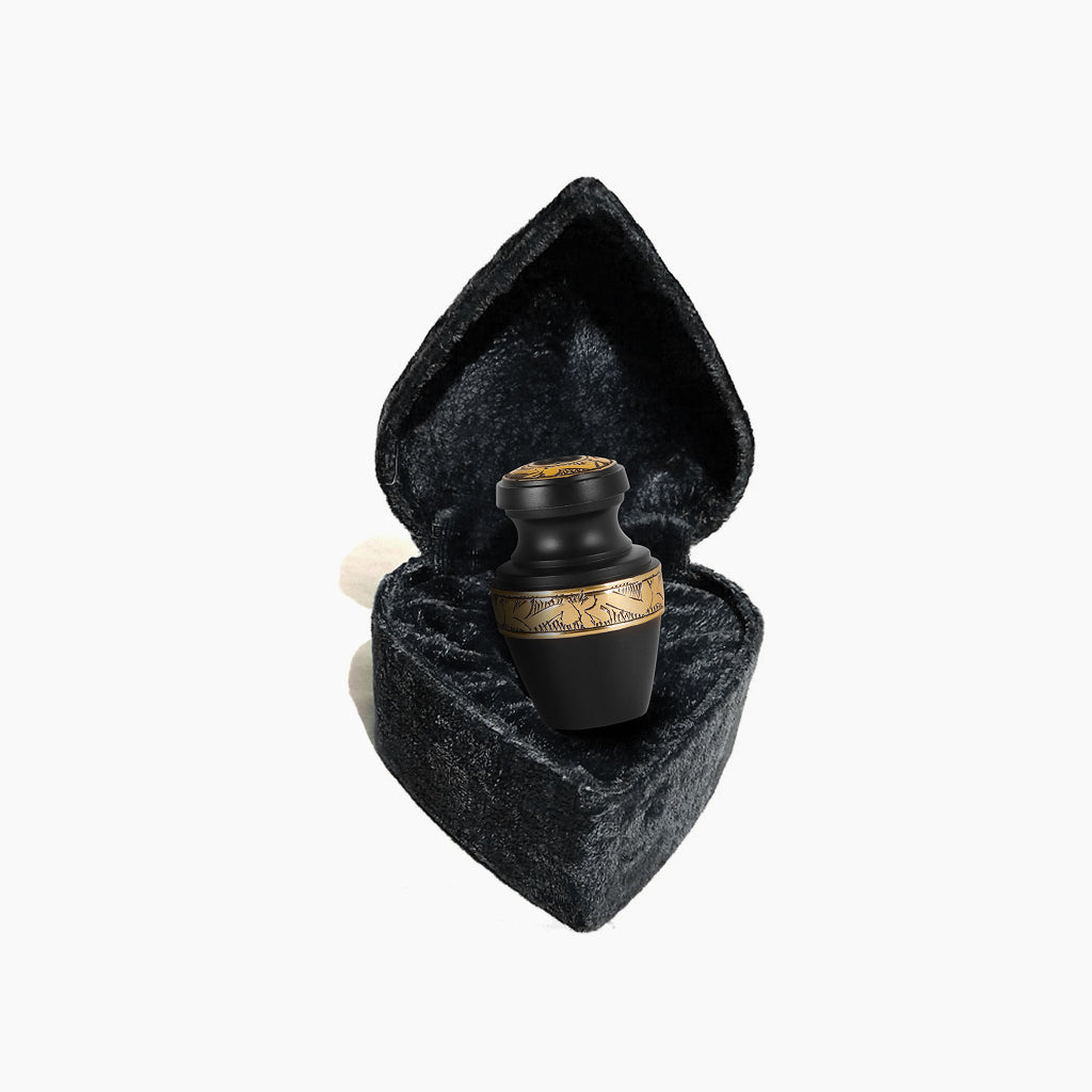 Black & Gold Engraved Grecian Cremation Urn