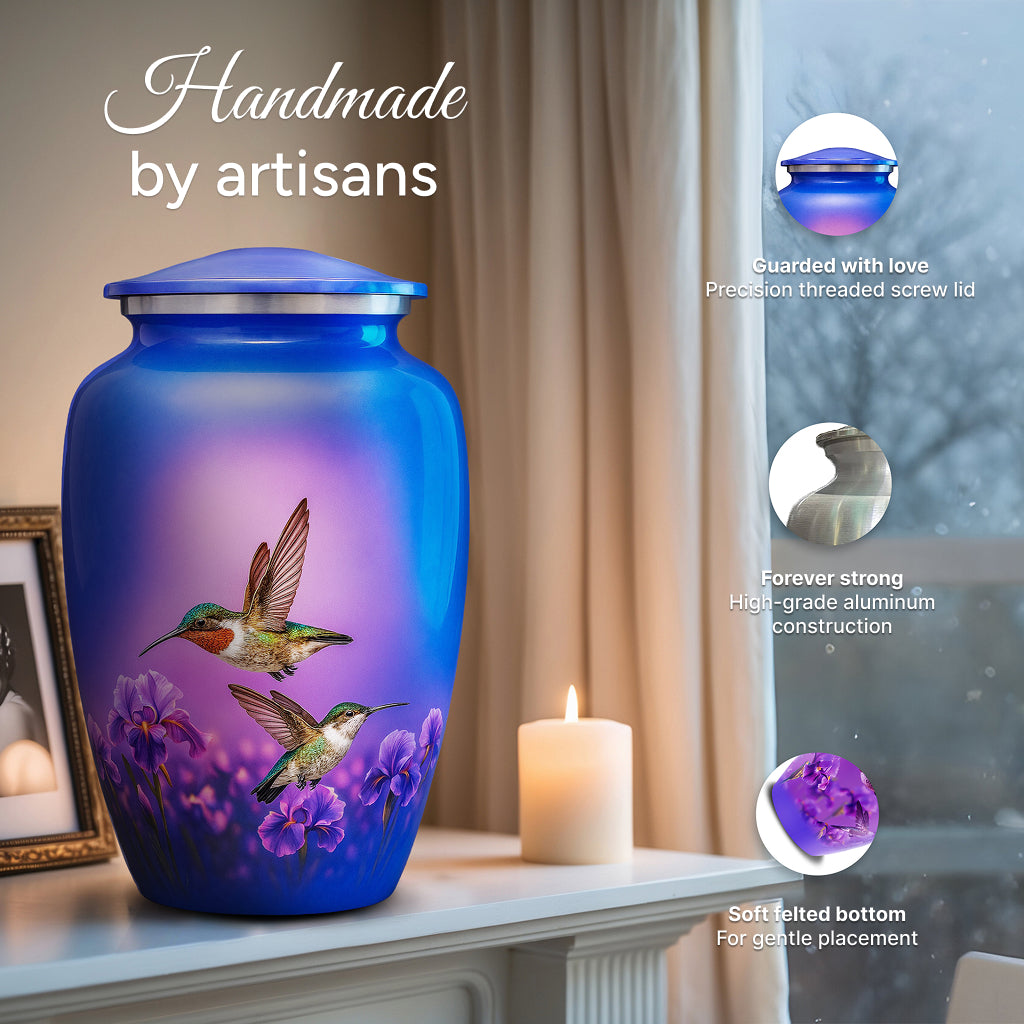 Purple Hummingbird Image Urn