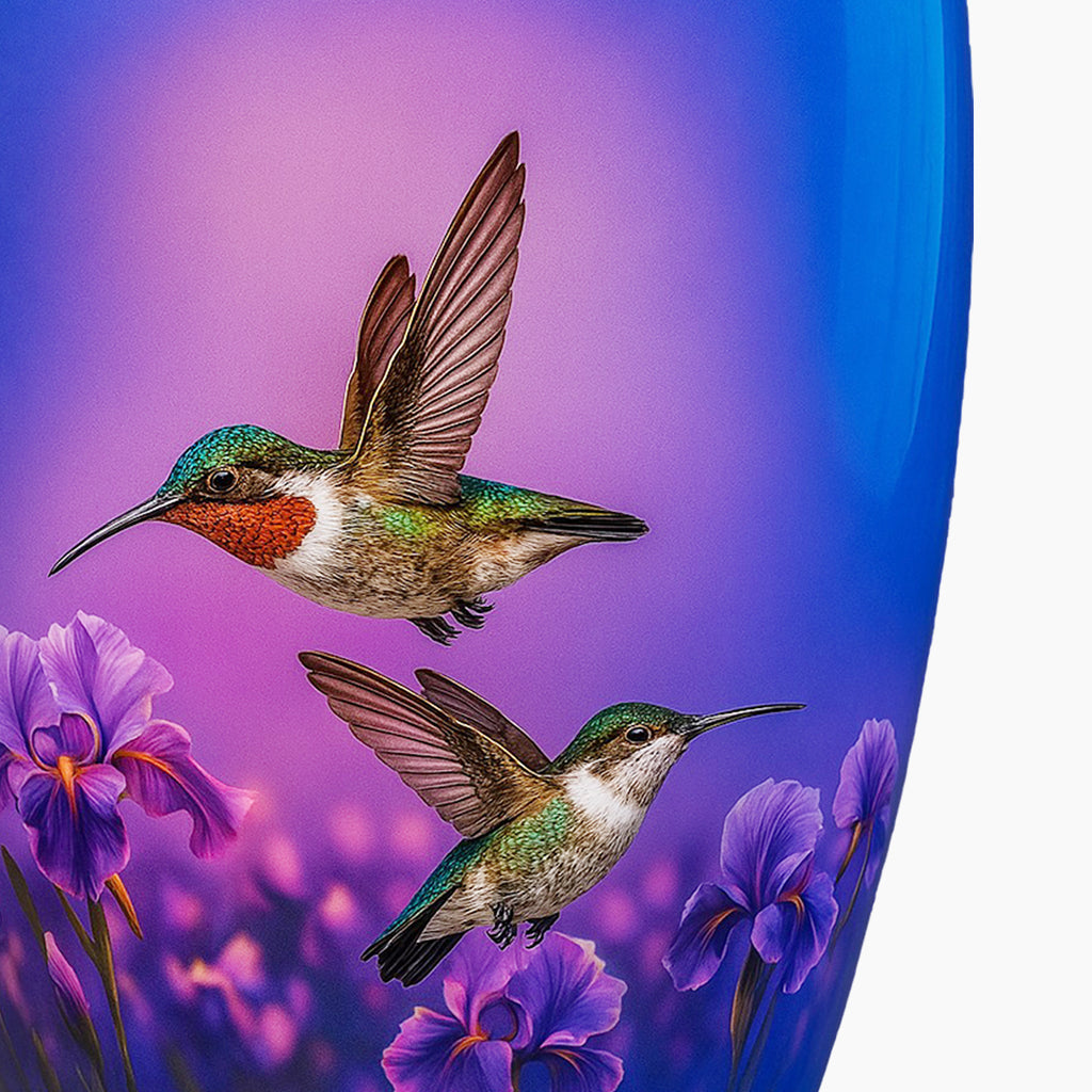 Purple Hummingbird Image Urn