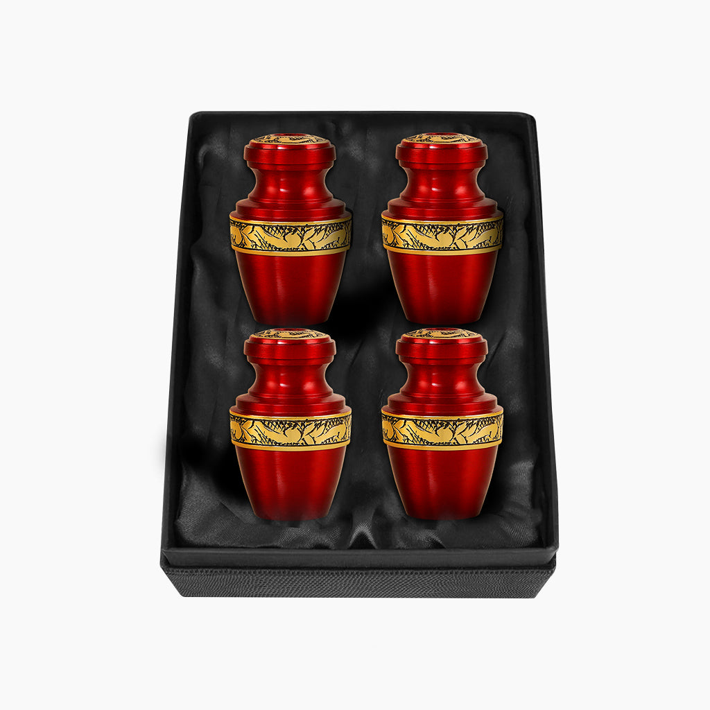 Red & Gold Engraved Grecian Urn
