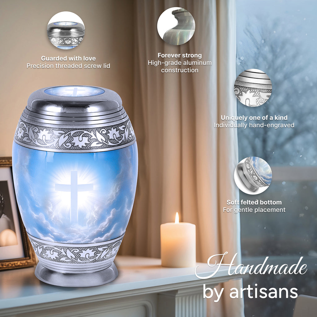 Cross Image Urn