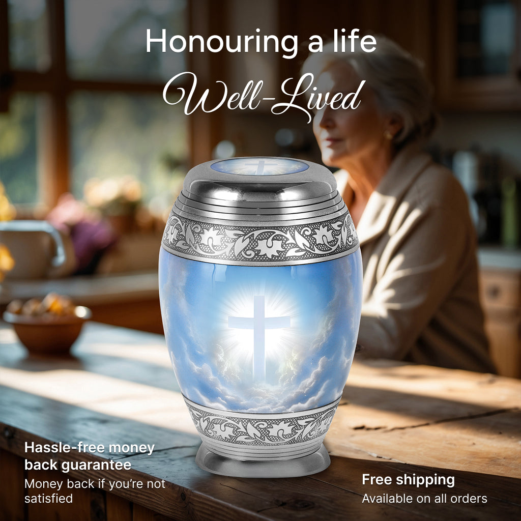 Cross Image Urn