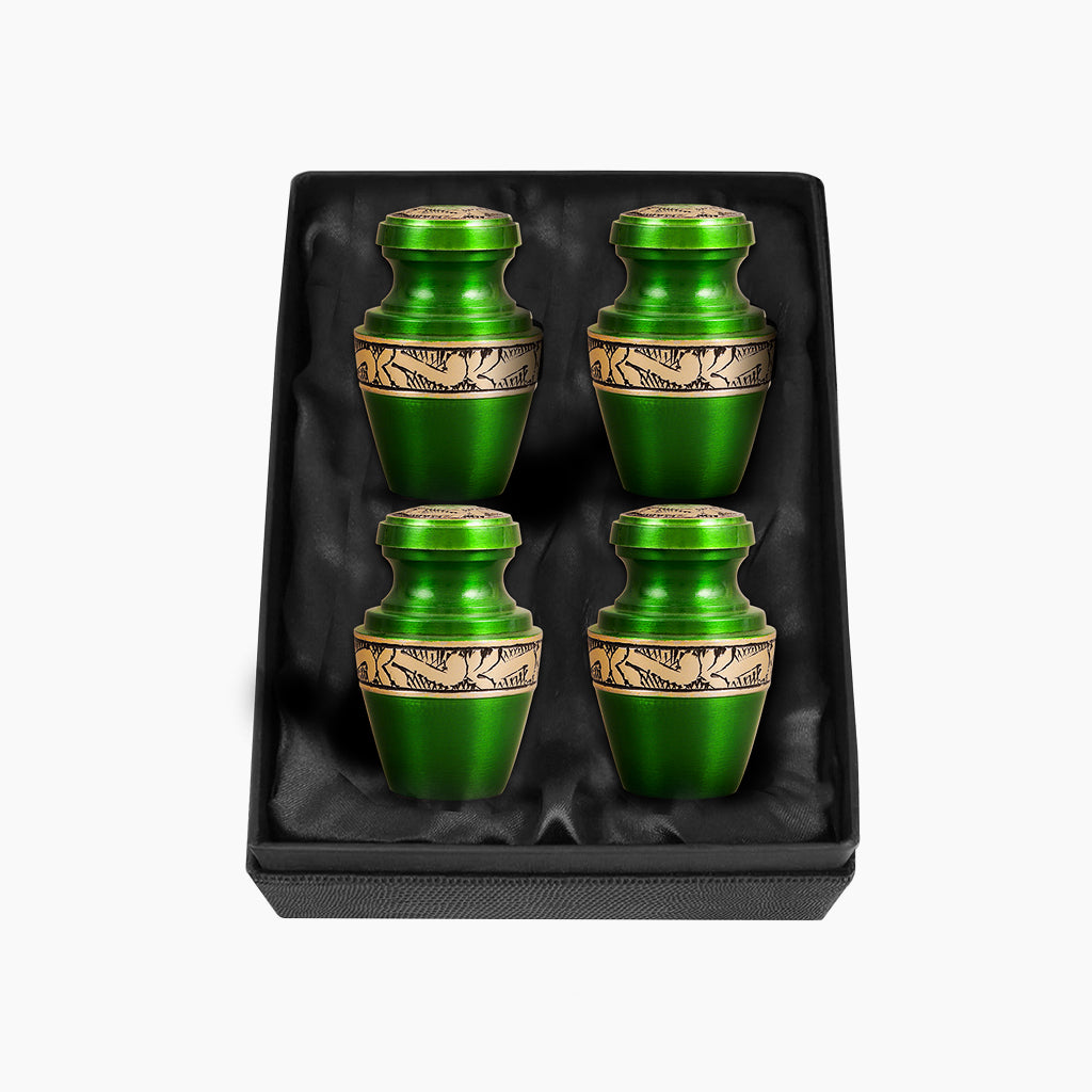 Green & Gold Engraved Grecian Urn