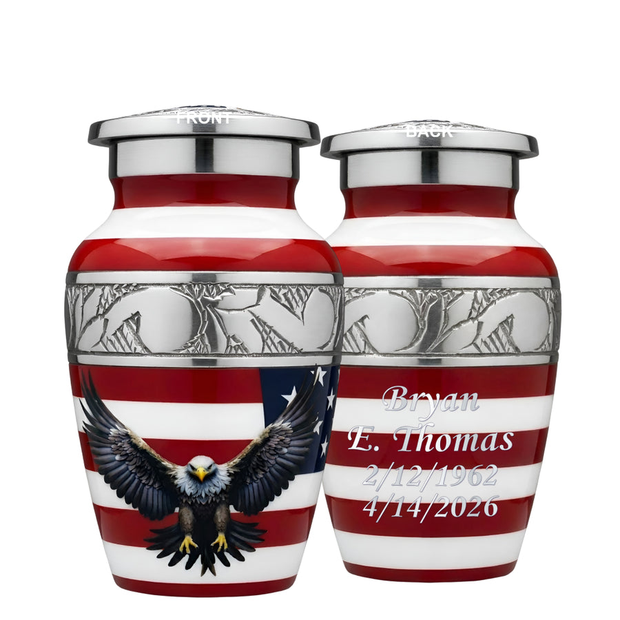 American Flag Eagle Cremation Urn