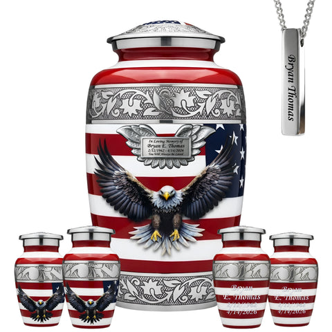 American Flag Eagle Cremation Urn