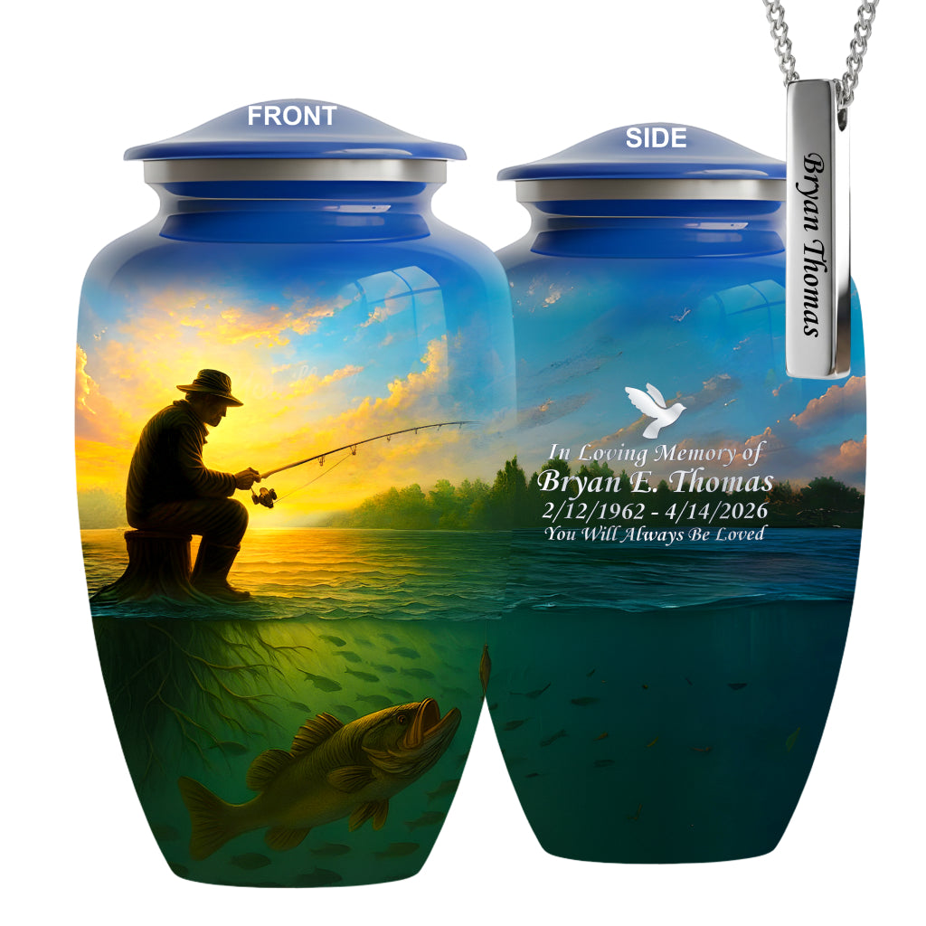 Fishing Image Urn