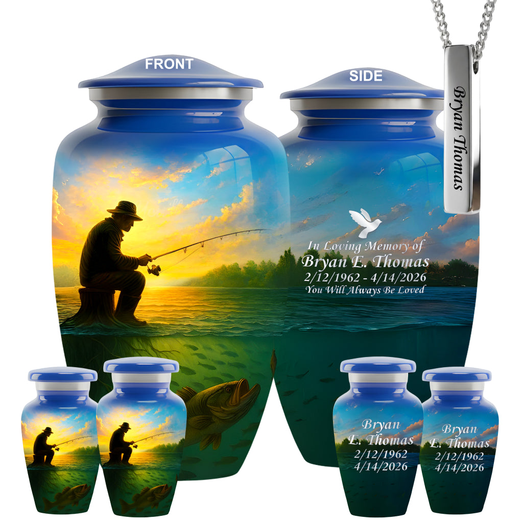 Fishing Image Urn