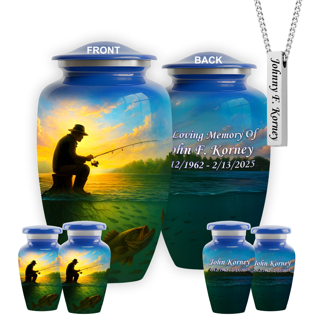 Fishing Image Urn