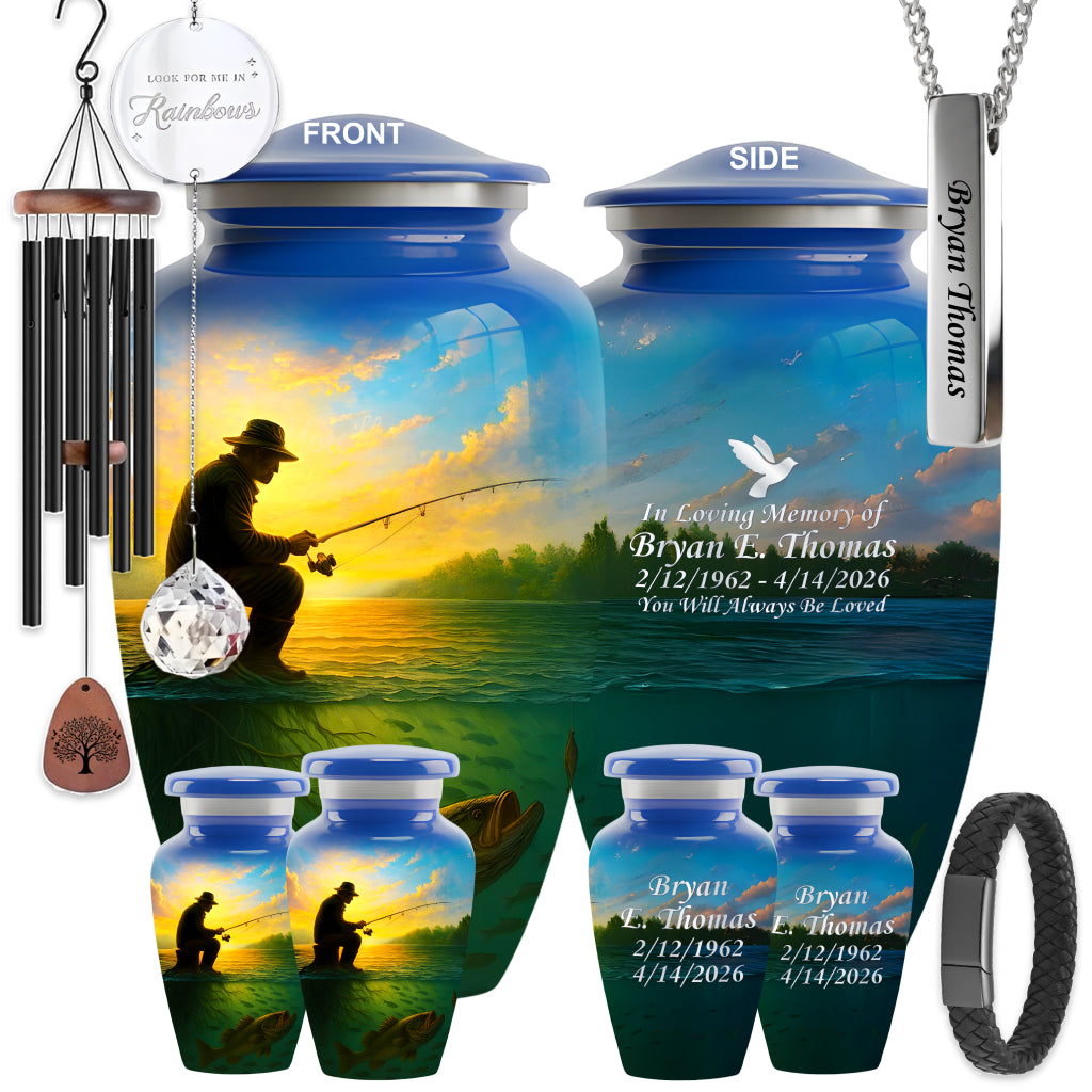 Fishing Image Urn