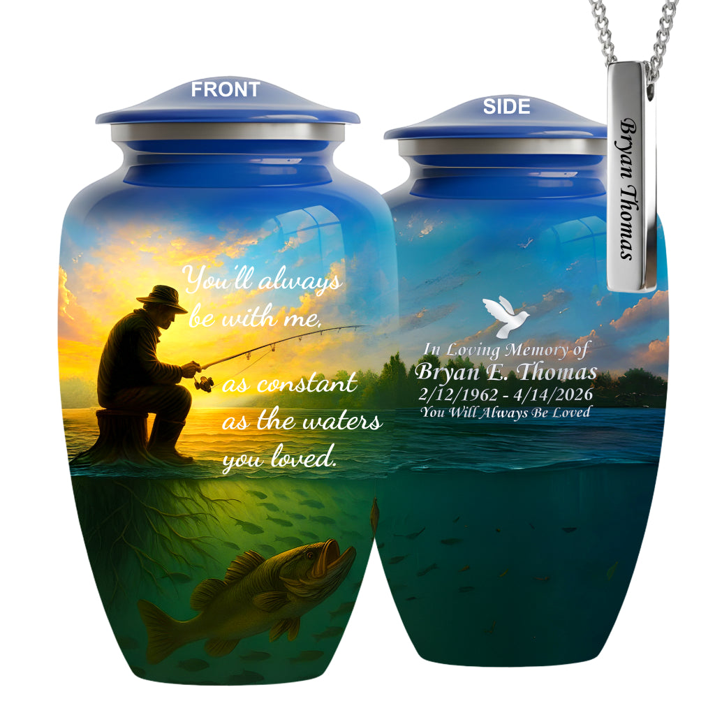 Fishing Image Urn