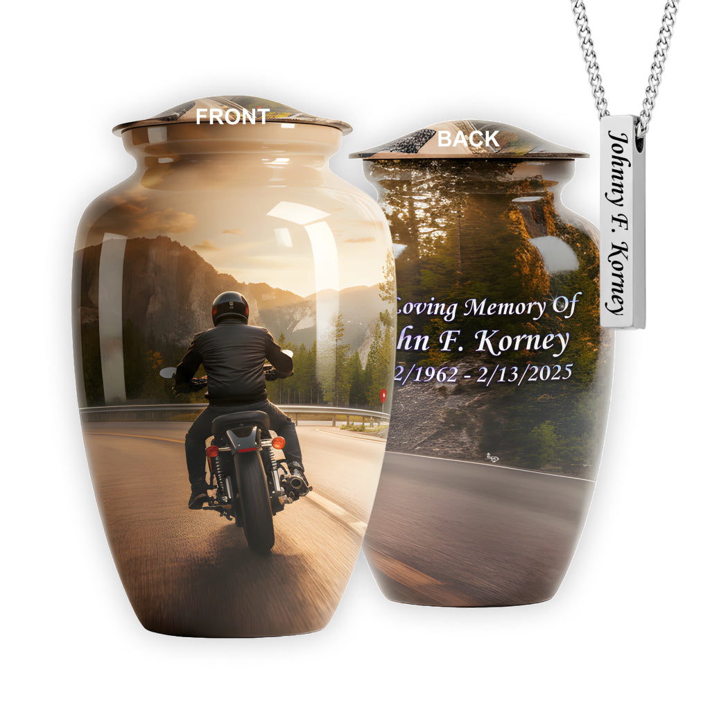 Motorcycle Image Urn
