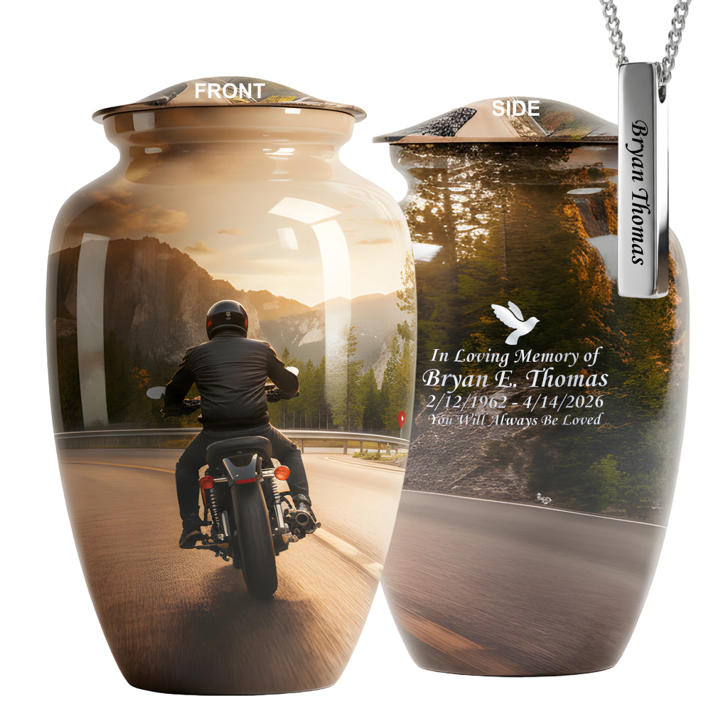 Motorcycle Image Urn