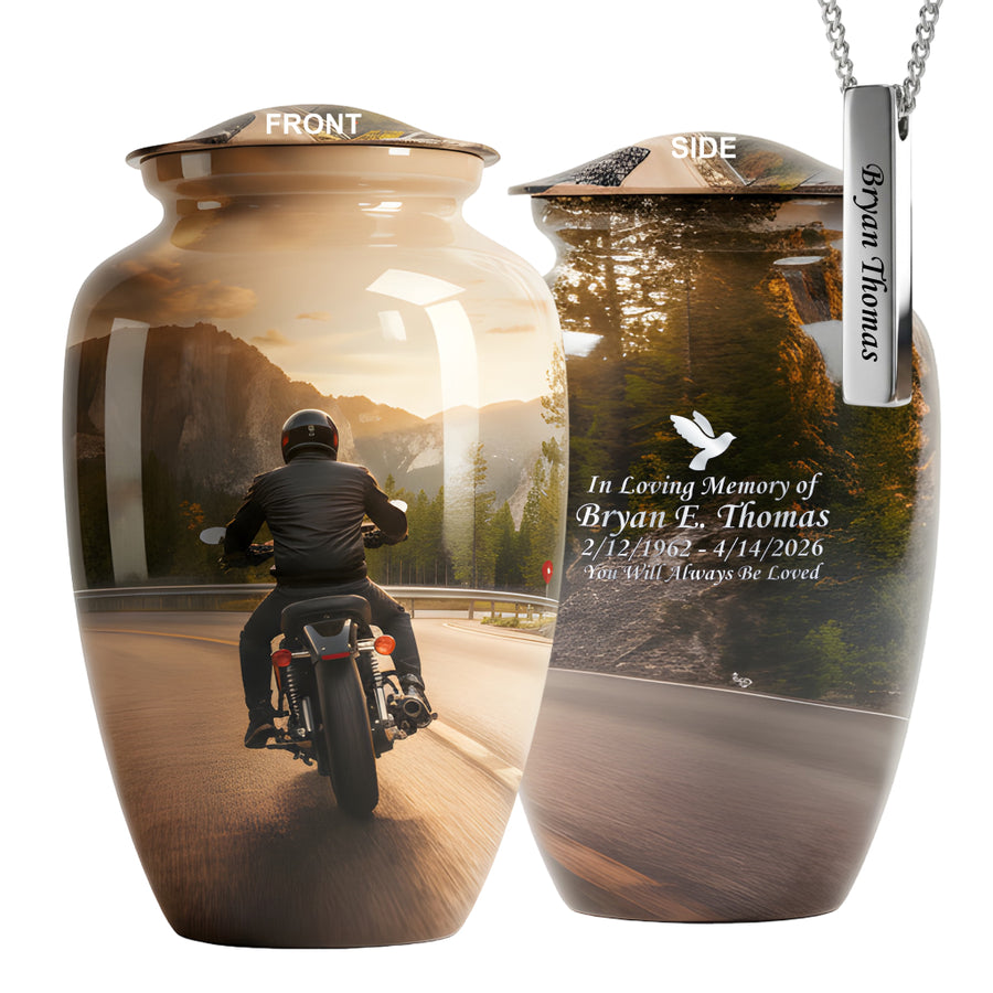 Motorcycle Image Urn