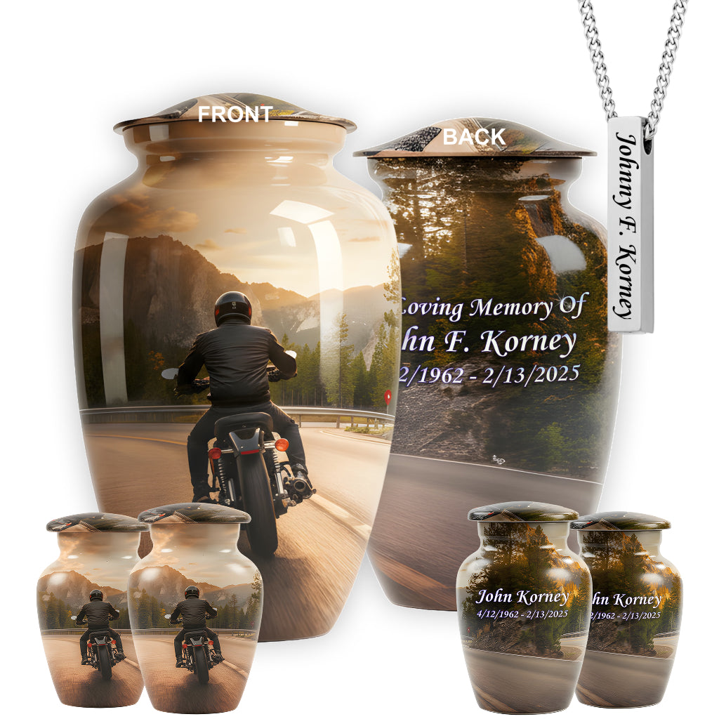 Motorcycle Image Urn
