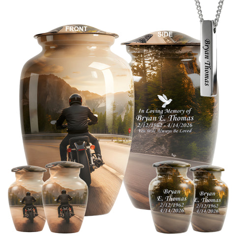 Motorcycle Image Urn
