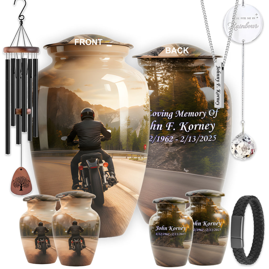 Motorcycle Image Urn