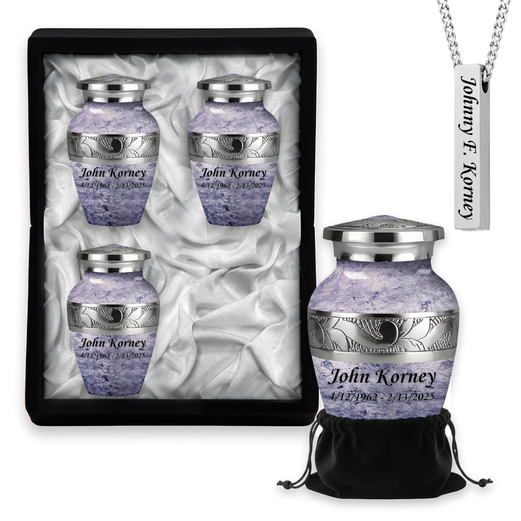 Pearl & Silver Hand-Engraved Urn