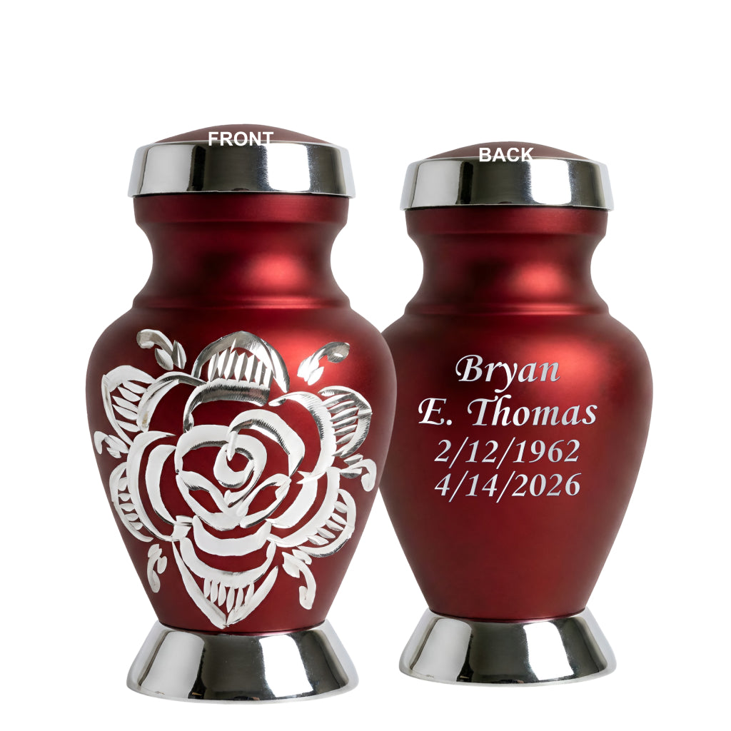 Rose & Silver Image Urn