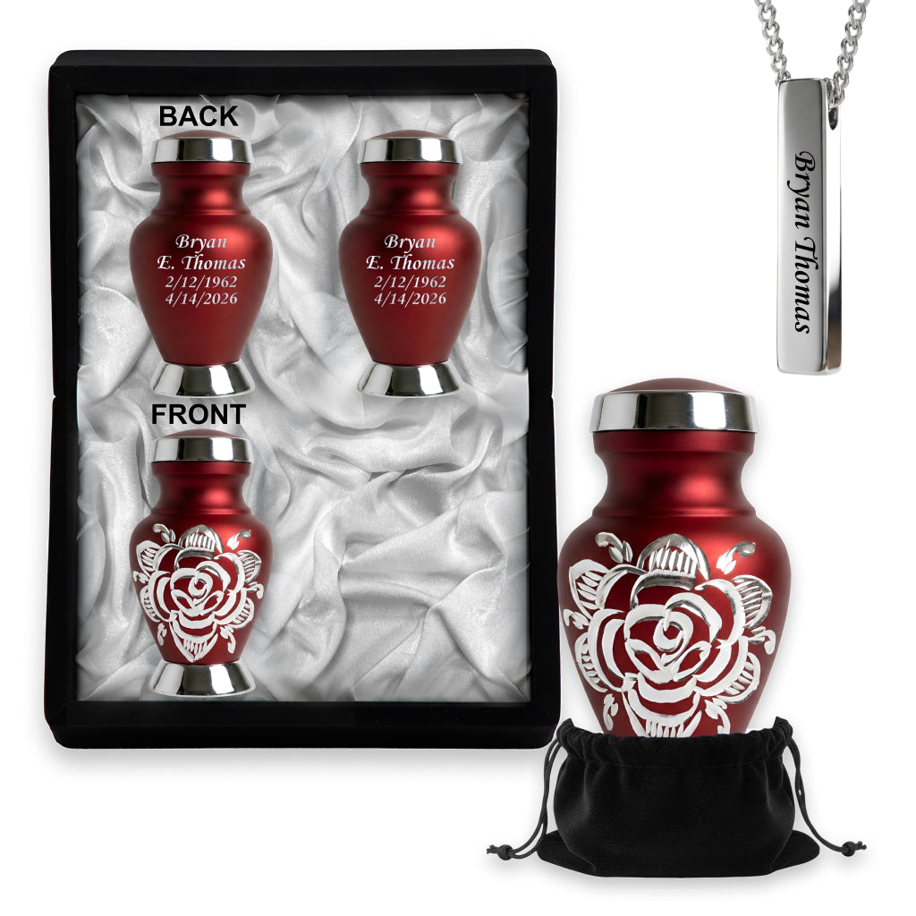 Rose & Silver Image Urn