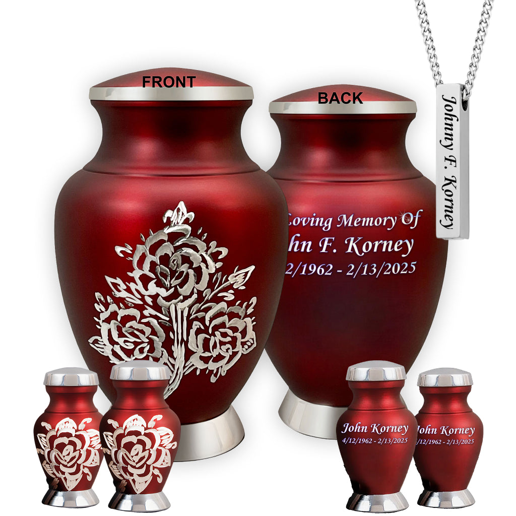 Rose & Silver Image Urn