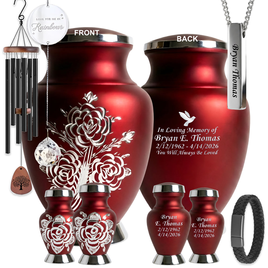 Rose & Silver Image Urn