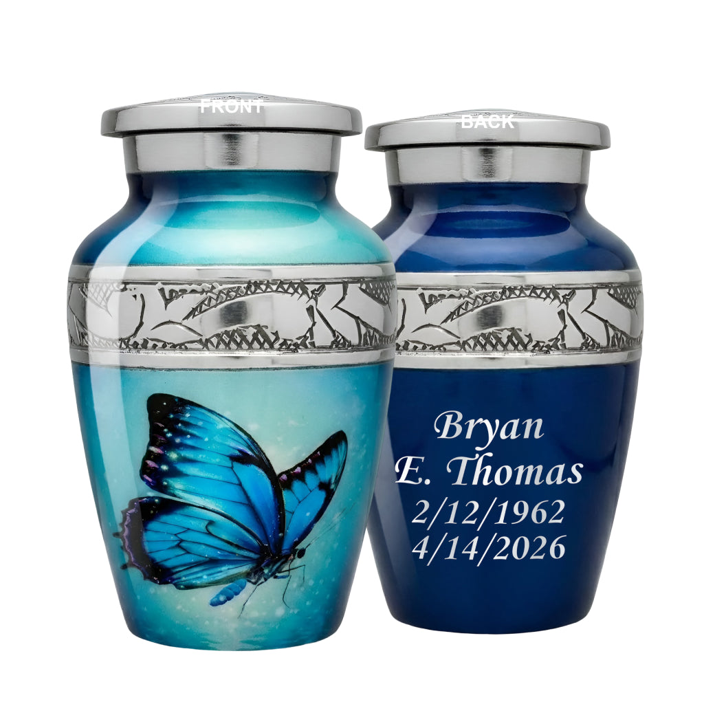 Butterfly Engraved Cremation Urn