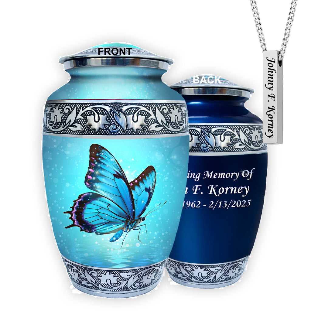 Butterfly Engraved Cremation Urn