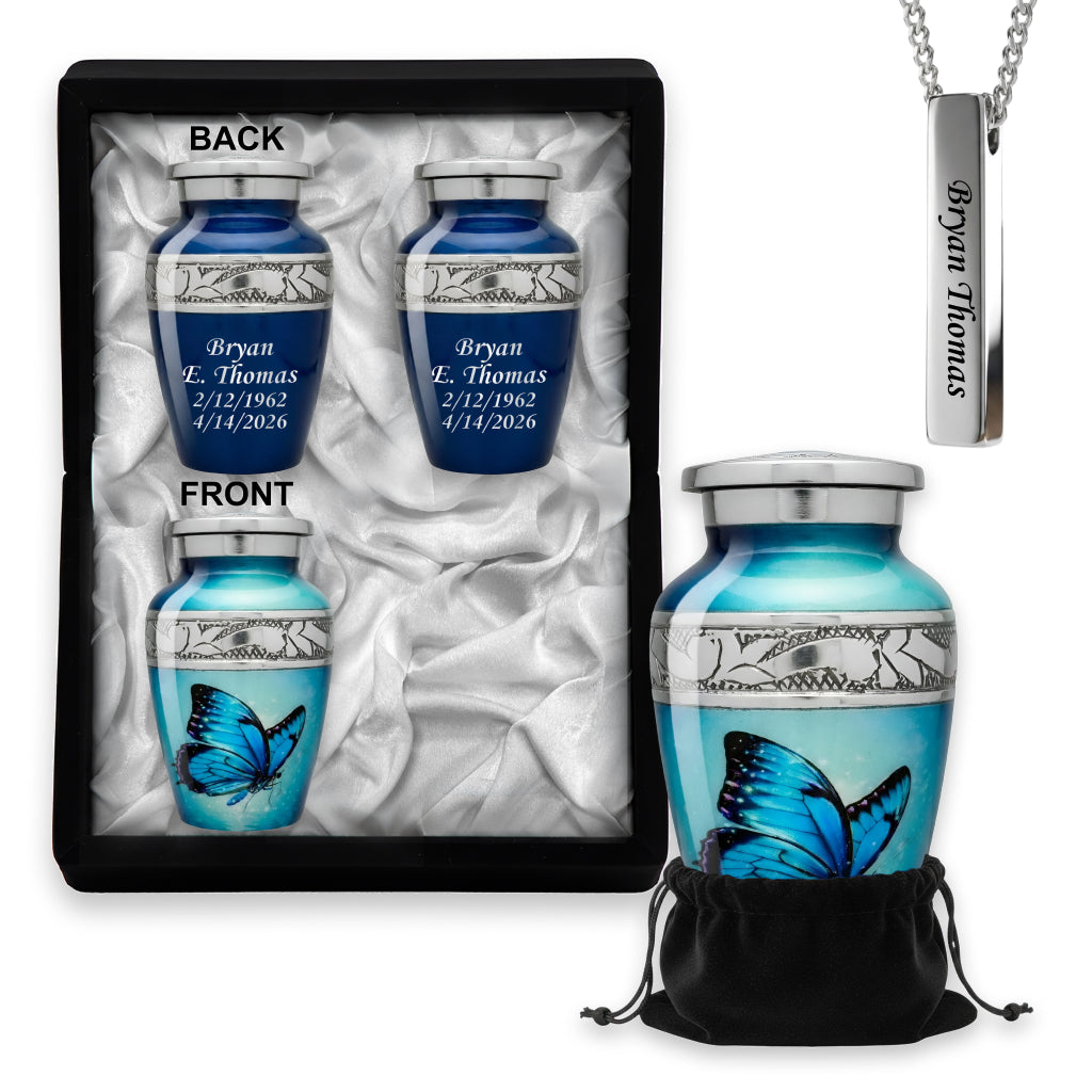 Butterfly Engraved Cremation Urn