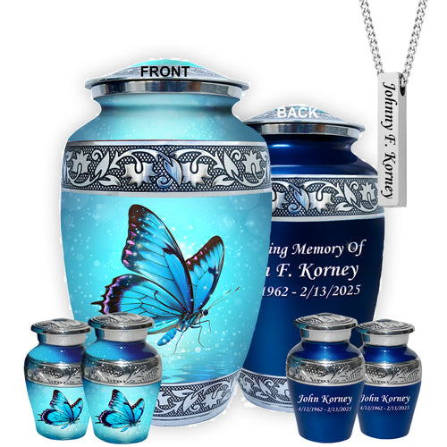 Butterfly Engraved Cremation Urn