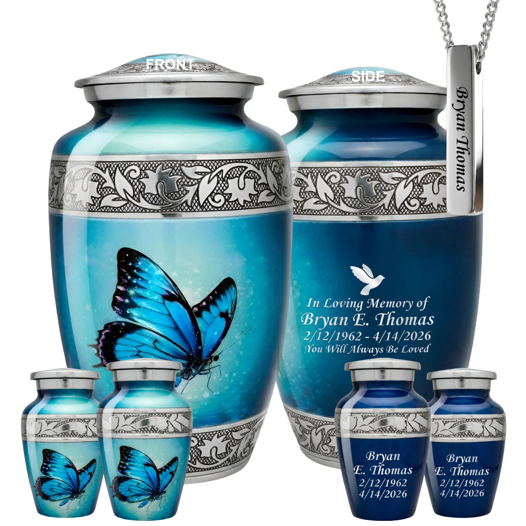 Butterfly Engraved Cremation Urn