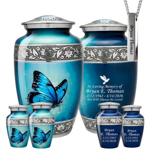 Butterfly Engraved Cremation Urn