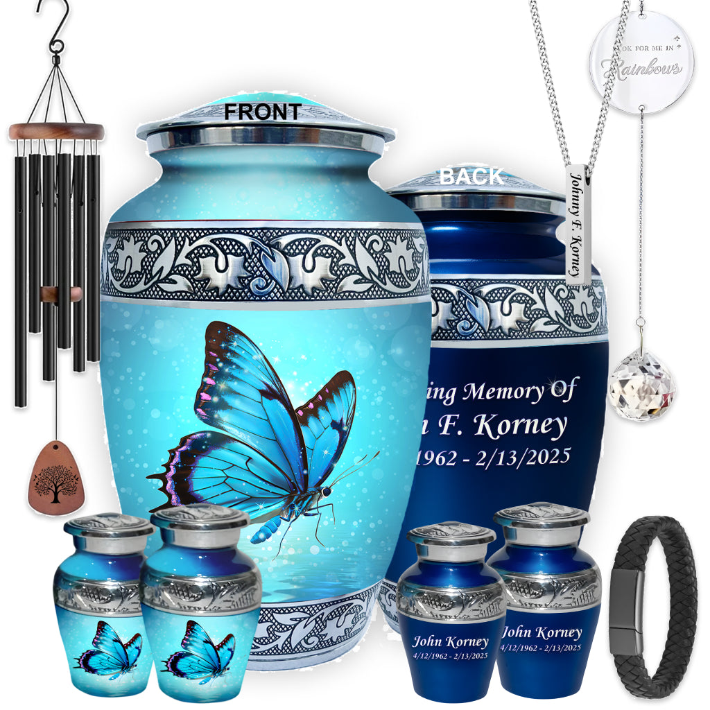 Butterfly Engraved Cremation Urn