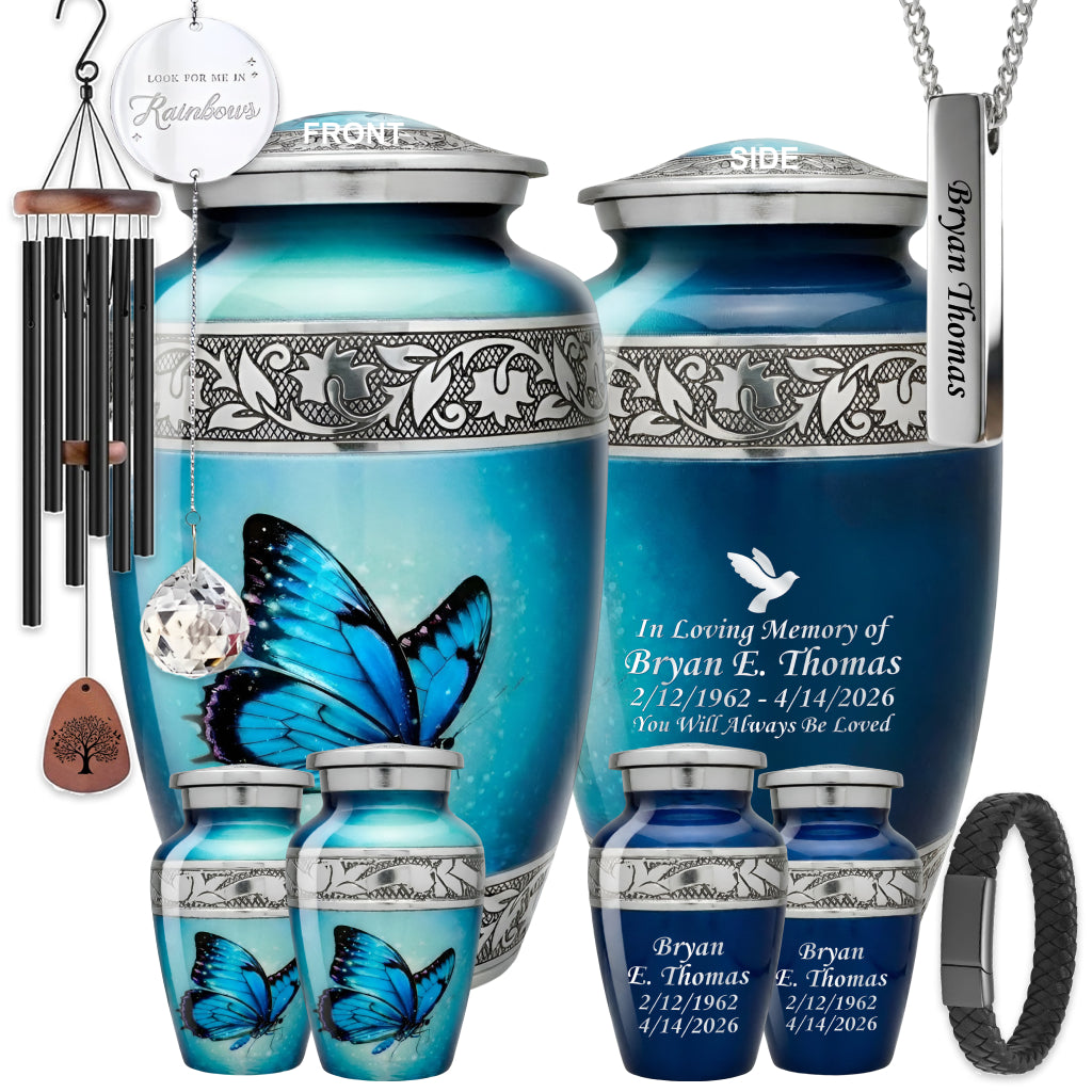 Butterfly Engraved Cremation Urn
