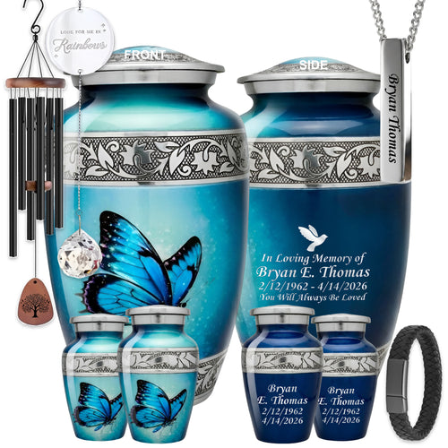Butterfly Engraved Cremation Urn