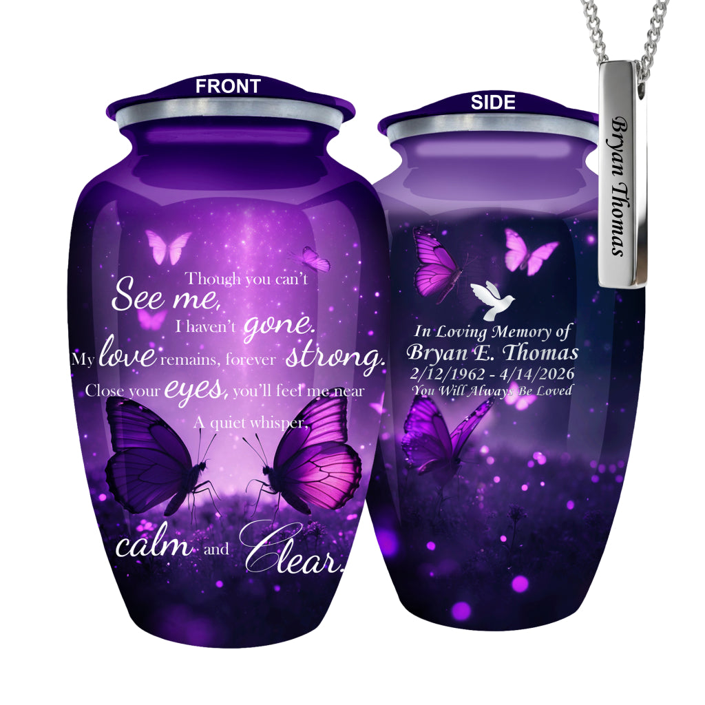 Butterfly Engraved Cremation Urn