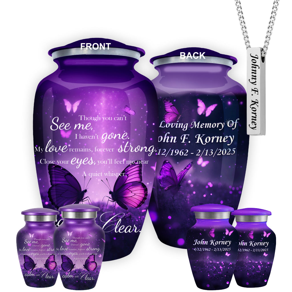Butterfly Engraved Cremation Urn